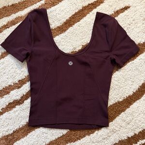 lululemon align short sleeve tee - cassis, size 0